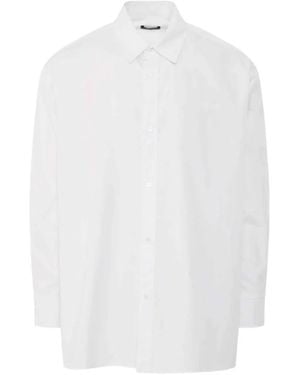 we11done Logo-Print Cotton Shirt - White