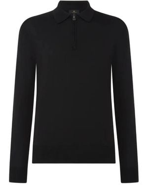 Belstaff Kyle Half-Zip Long-Sleeve Polo Shirt - Black