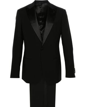 Giorgio Armani Slim Fit Wool Tuxedo Suit - Black