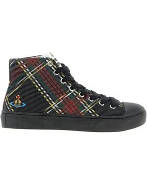 Vivienne Westwood Plimsoll Orb-Detail High-Top Sneakers - Black