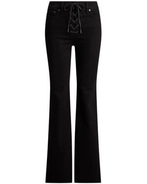 Ralph Lauren Lace-Up Flared Jeans - Black