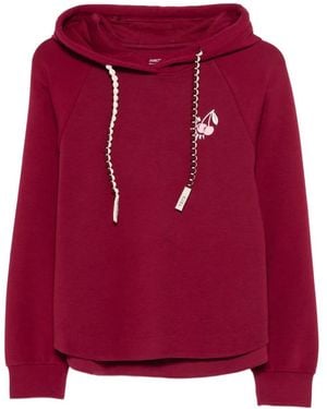 Marc Cain Logo-Print Hoodie - Red