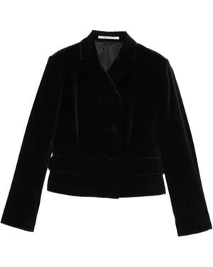 Tagliatore Double-Breasted Velvet Jacket - Black