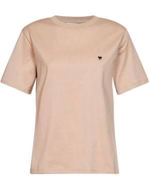 Weekend by Maxmara Logo-Embroidered Cotton T-Shirt - Natural