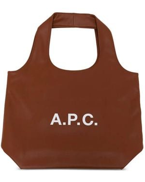 A.P.C. Borsa Tote Ninon - Marrone