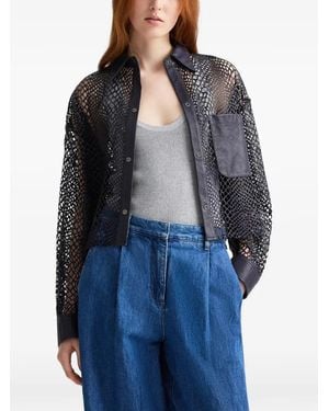 Twp Little Big Joe Fishnet Pocket Shirt - Blue