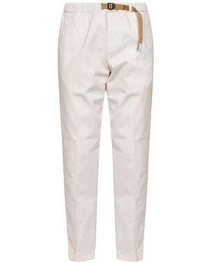 White Sand Belted Tapered Pants - White