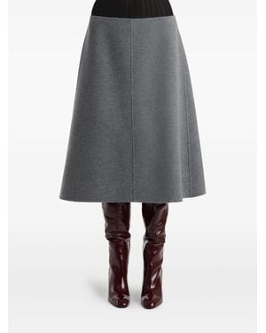 KHAITE Wool A-Line Skirt - Grey