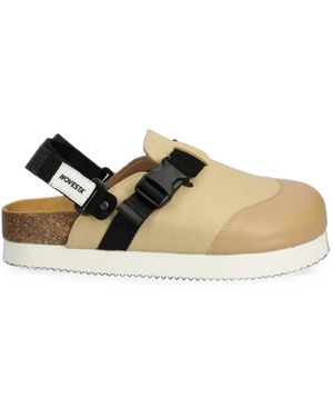Novesta Mules Planos Con Correa Con Hebilla - Neutro