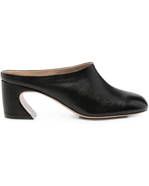 ADRIANNA FERETTI Leather Mules - Black