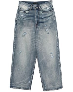 FIVE CM Distressed Wide-Leg Jeans - Blue