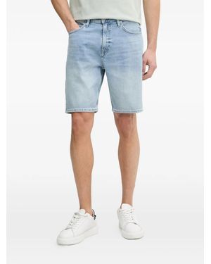 Guess Logo-Patch Denim Shorts - Blue