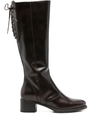 Nero Giardini Leather Knee-High Boots - Black