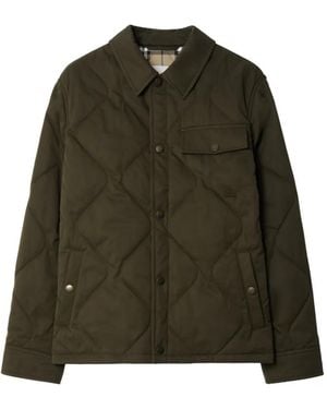Burberry Gabardine Padded Overshirt - Green