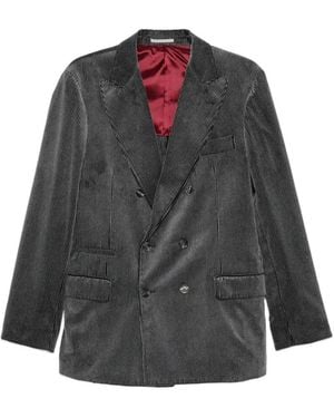 Brunello Cucinelli Cotton Double-Breasted Jacket - Grey