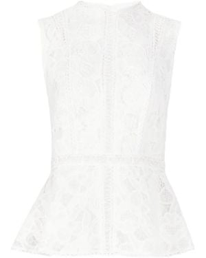 Costarellos Niva Guipure Lace Top - White