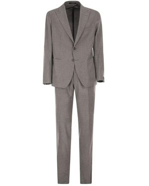 Tagliatore ピークドラペル スーツ - グレー
