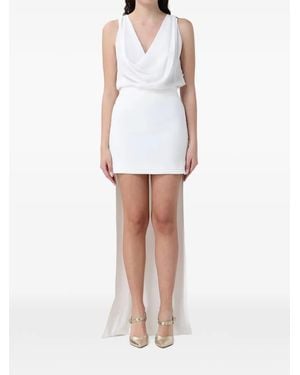 Elisabetta Franchi Mini Drape Detail Dress - White