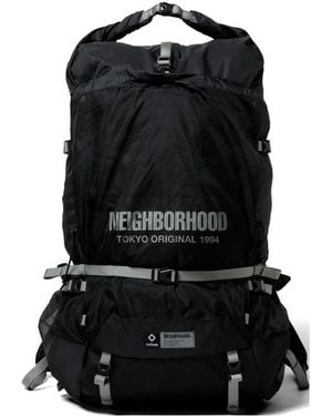 Neighborhood Logo-Print Backpack - Black