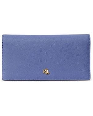 Ralph Lauren Logo-Plaque Leather Wallet - Purple