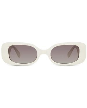 Linda Farrow Lola Rectangle-Frame Sunglasses - White