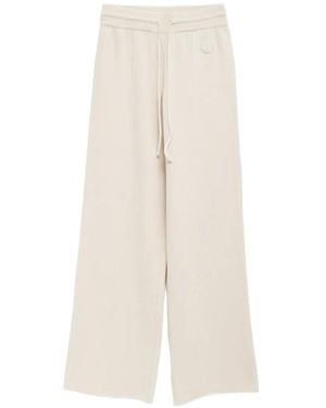 Moncler Logo-Patch Wide-Leg Pants - White