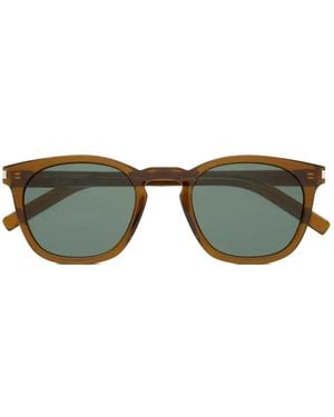 Saint Laurent Bold 28 Round-Frame Sunglasses - Green