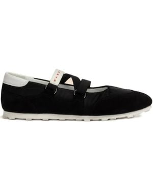 Marni Elastic Strap Ballerina Trainers - Black