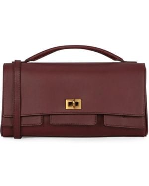 Balenciaga Small Bel Air Leather Tote Bag - Purple