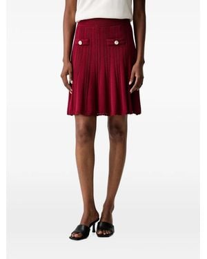Guess Button-Detail Mini Skirt - Red