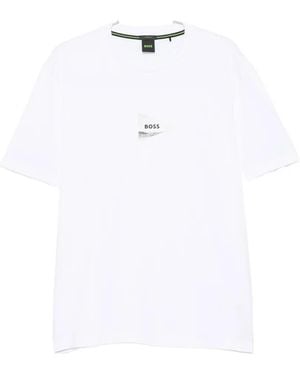 BOSS Logo-Print Crew-Neck T-Shirt - White