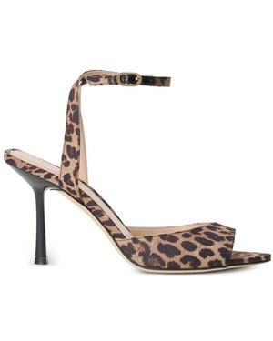 Stuart Weitzman Lexington Sandalen Mit Leopardenprint - Weiß