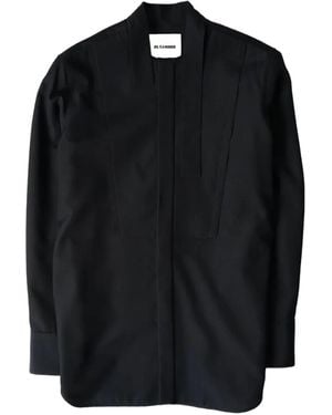 Jil Sander Asymmetric-collar shirt - Schwarz