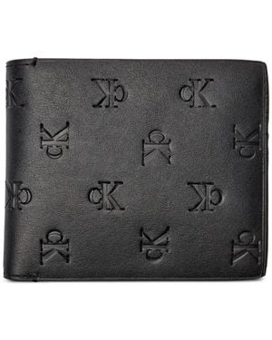 Calvin Klein Embossed-Logo Wallet - Black