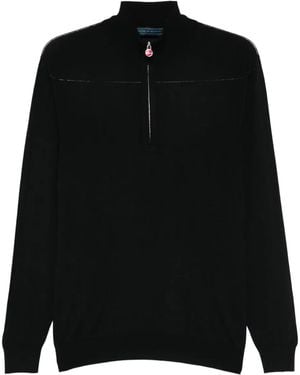Kiton Half-Zip Jumper - Black