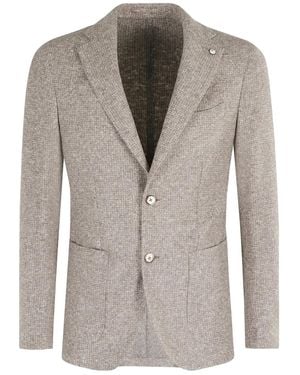 L.B.M. 1911 Textured Three-Button Blazer - Grey