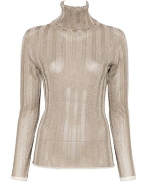 Fabiana Filippi Ribbed Roll-Neck Sweater - Natural
