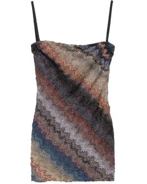 Missoni ストラップレス ミニドレス - ブラウン