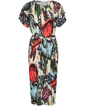 Henrik Vibskov Pina Pleated Tie-Waist Midi Dress - White