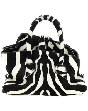 The Attico Mini La Passeggiata Double-Handle Tote Bag - Black