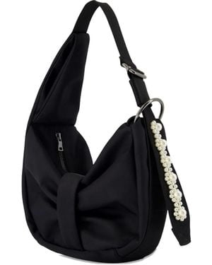 Simone Rocha Sling Bow Kleine Schoudertas Met Kralen - Zwart
