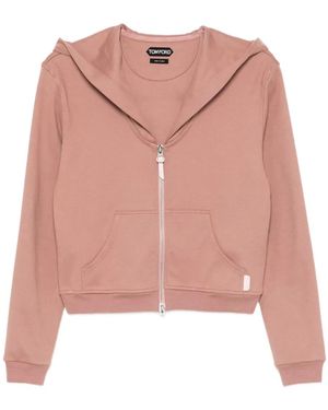 Tom Ford Cotton Zip Hoodie - Pink