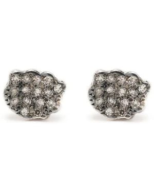 Rosa Maria Pendientes Con Diamante En Pavé - Metálico