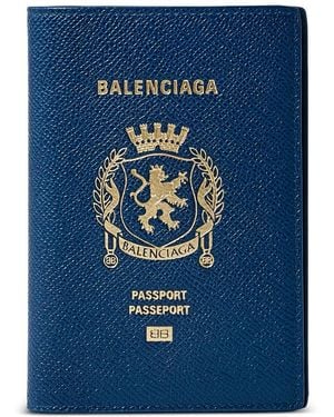 Balenciaga Pass-Etui mit Logo-Verzierung - Blau