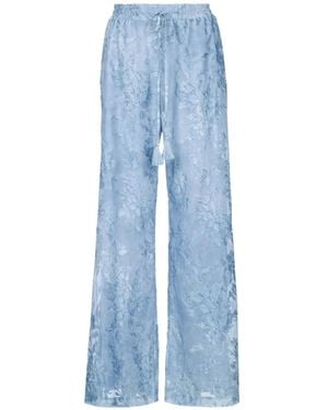 ERMANNO FIRENZE Patterned-Jacquard Trousers - Blue