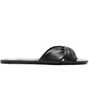 Saint Laurent Twisted Leather Sandals - White
