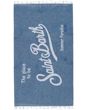 MC2 Saint Barth Foutas Fringed Beach Towel - Blue