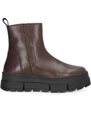 CANADA SNOW Mount Fiona Shearling-Lined Leather Boots - Brown