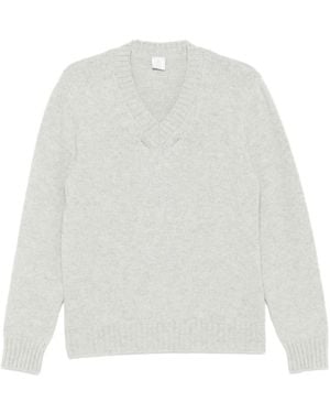 Eleventy V-Neck Wool Jumper - White