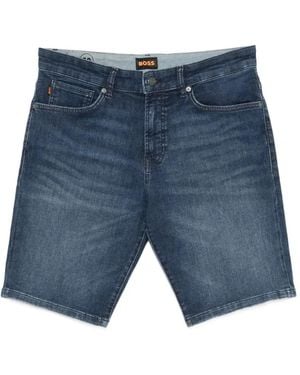 BOSS Faded-Wash Five-Pocket Shorts - Blue
